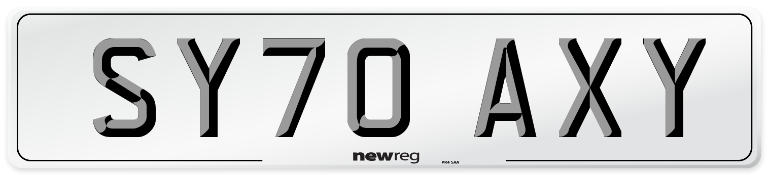 SY70 AXY Number Plate from New Reg